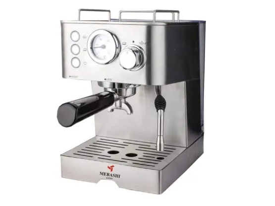 Mebashi ME-ECM2016 STEEL Espresso Coffee Machine, 20 Bar, 1.1L, Stainless Steel