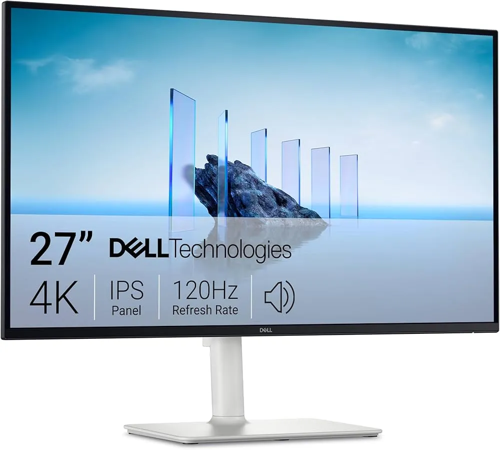 Dell 27 Plus Monitor - S2725QS, 4K UHD (3840x2160), 120Hz, IPS, 4ms, AMD FreeSync Premium, 99% sRGB, Height Adjustment, Built-in Speakers, DisplayPort, 2 HDMI, 3 Year Warranty