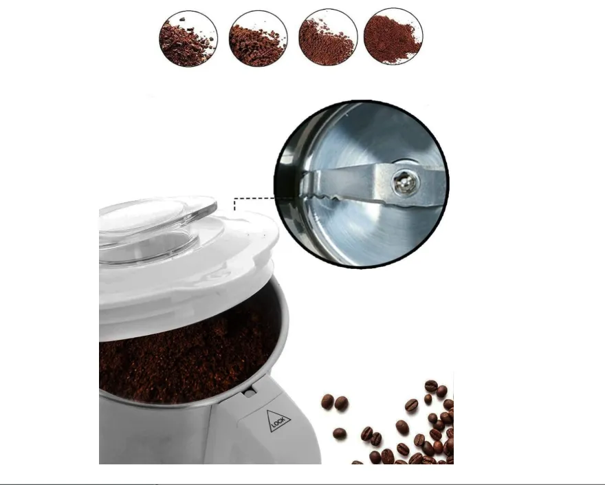 Mebashi ME-CG2280W Coffee Grinder, 400g, 450W, White 3