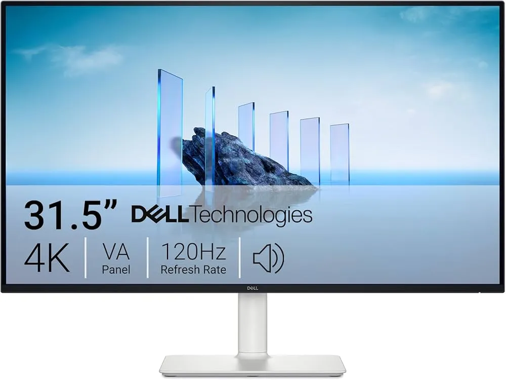 Dell 32 Plus 4K Monitor - S3225QS - 31.5-inch 4K (3840 x 2160) up to 120Hz 16:9 Display, VA Panel, AMD FreeSync Premium, 99% sRGB, 95% DCI-P3, 1500:1 Contrast Ratio, Comfortview Plus - Ash White