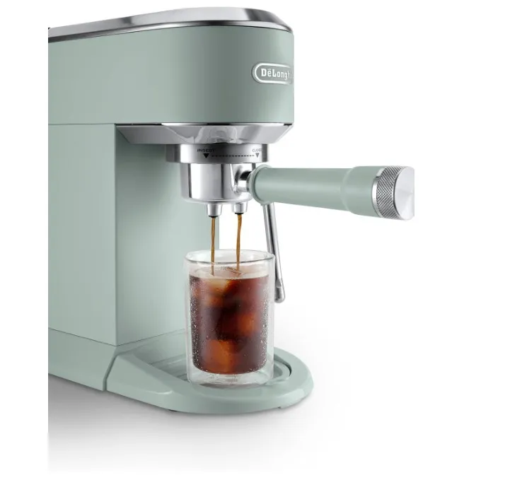 De'Longhi Dedica Duo EC890.GR, Traditional Barista Pump Machine, Espresso And Cold Brew, Manual Coffee Machine With My LatteArt Steam Wand, 15cm Wide, 2 Espresso, Touch Display, Mug up to 13cm, Green 4
