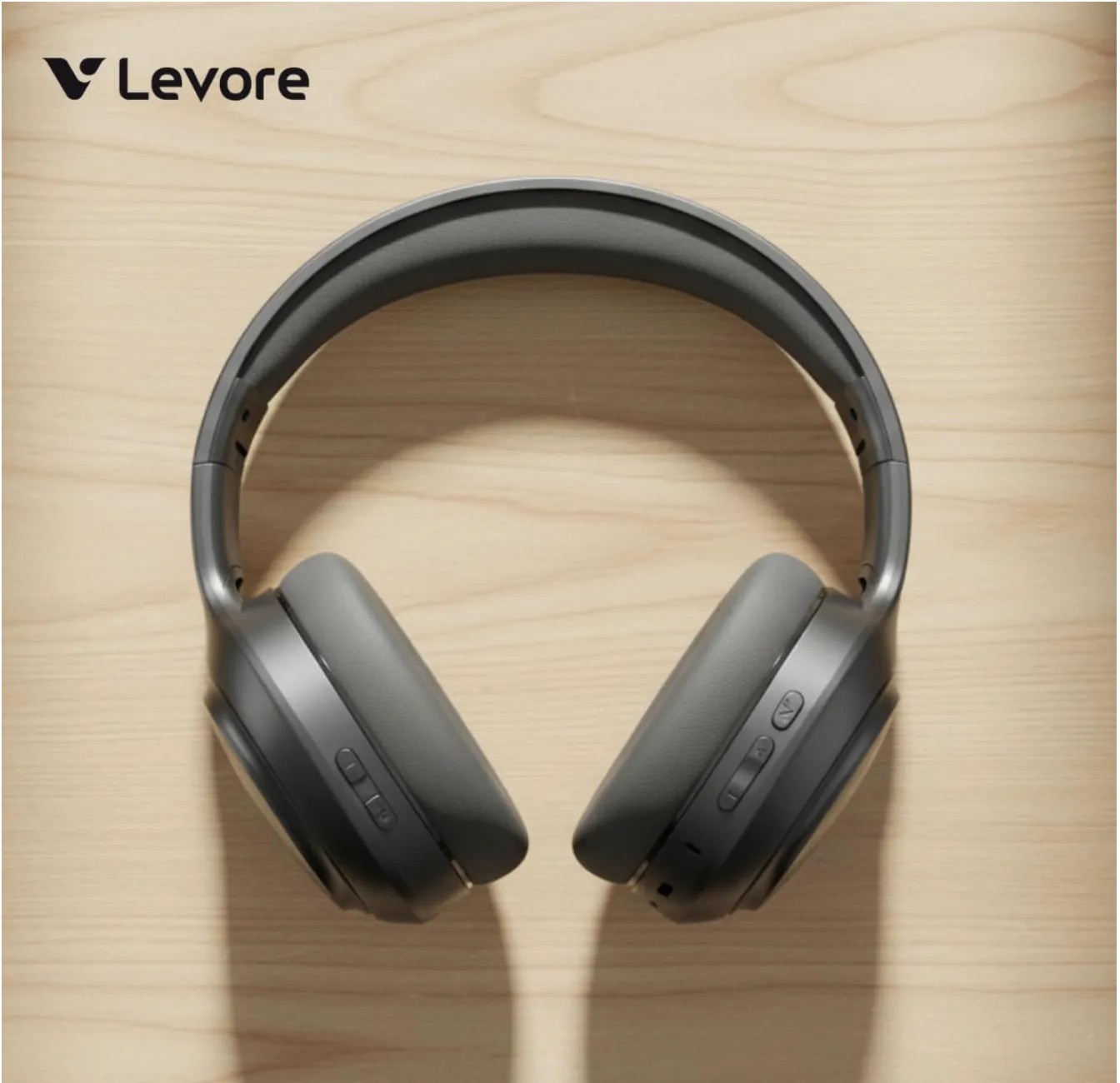LEVORE Bluetooth Headphones LHB53-BK | Wireless Over-Ear Headset with Deep Bass, Built-in Mic, Long Battery Life & Comfortable Design – Black