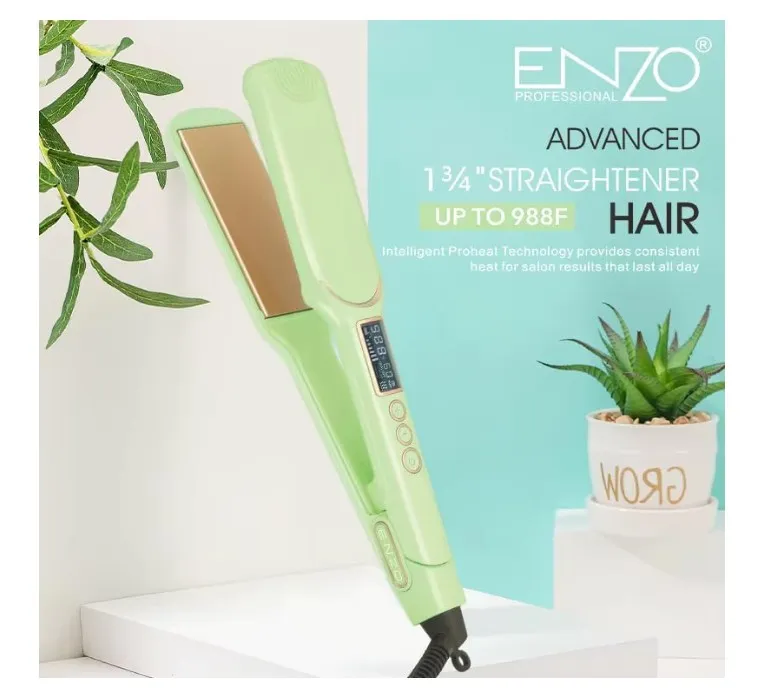 ENZO Professional EN‑3128 Hair Straightener – 110‑240V Ceramic Plate Hair Flat Iron for Smooth, Frizz‑Free Styling – Intl Version 3