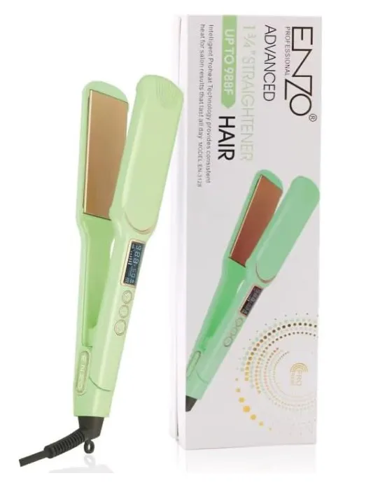 ENZO Professional EN‑3128 Hair Straightener – 110‑240V Ceramic Plate Hair Flat Iron for Smooth, Frizz‑Free Styling – Intl Version