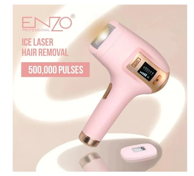 Enzo Professional T5 Ice Laser Hair Removal Device (Pink) – At-Home IPL Permanent Hair Reduction Tool – Gentle & Effective Hair Removal for Face & Body – Intl Version 3