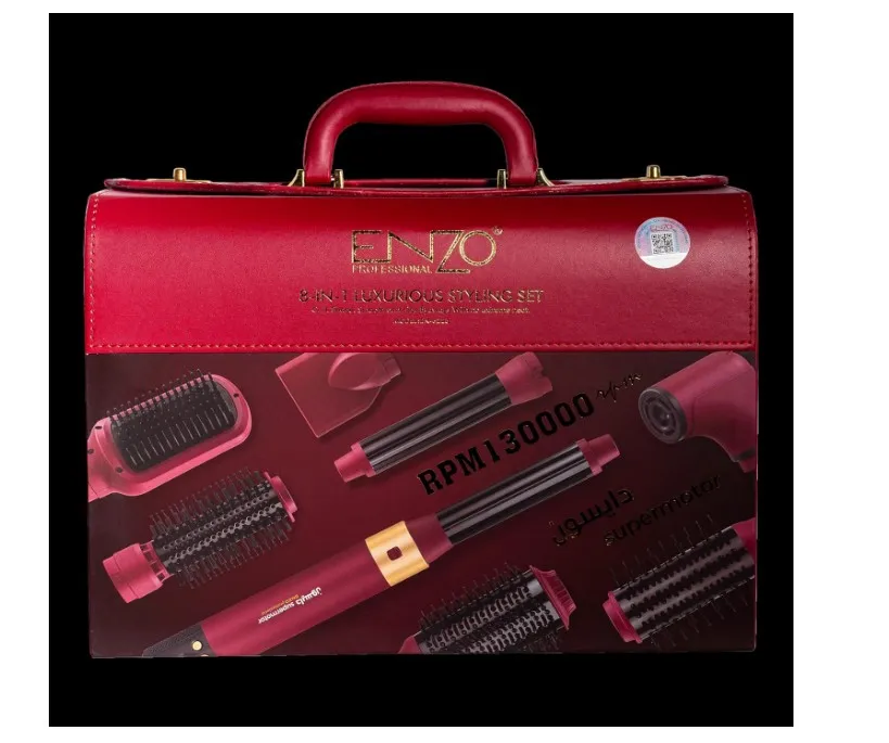 EN-6223 8-in-1 Professional Hot Air Styling Kit – Ionic Hair Dryer & Multi-Function Hair Styler with 8 Attachments – Intl Version 2