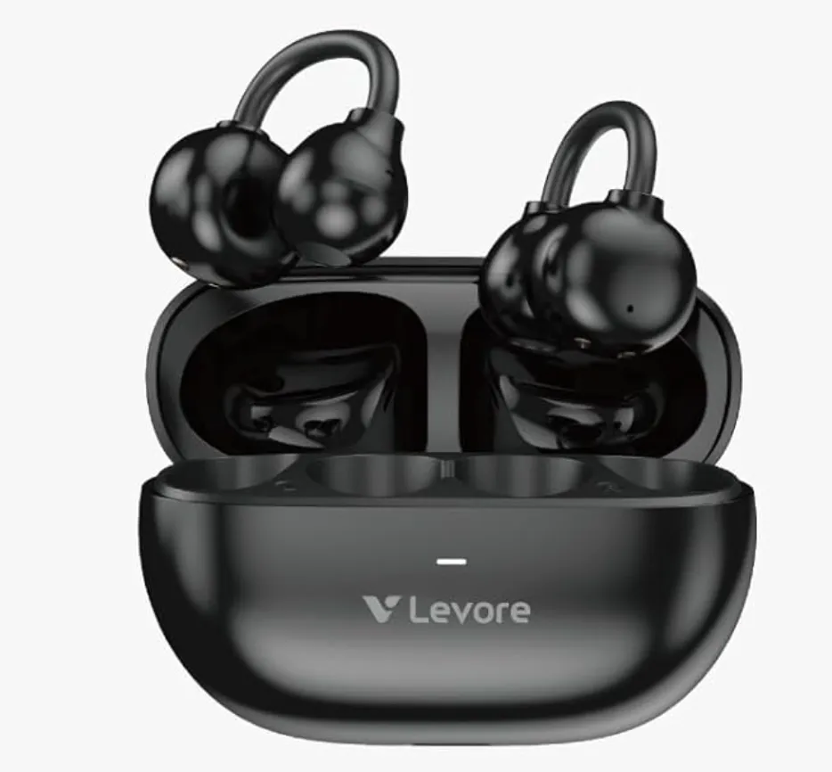 LEVORE Clip-On-Air OWS LBT204 Open-Ear Wireless Earbuds – Secure Clip-On Fit, Bluetooth Connectivity, Clear Sound, Built-In Mic, Lightweight Design for All-Day Comfort 1