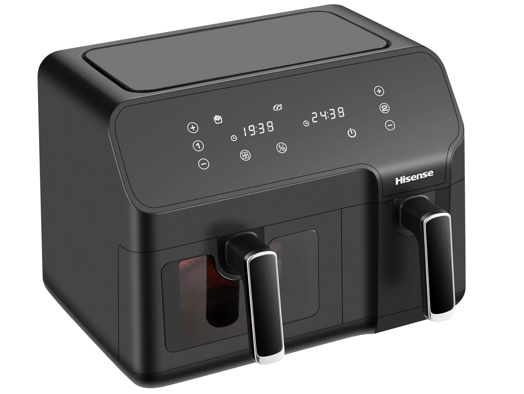 Hisense 9L Dual Basket Air Fryer, Air Fry, Preset Menus, 360° Circulation, LED Display, Dual Cooking Zone, Visible Basket, H09AFBK2S5