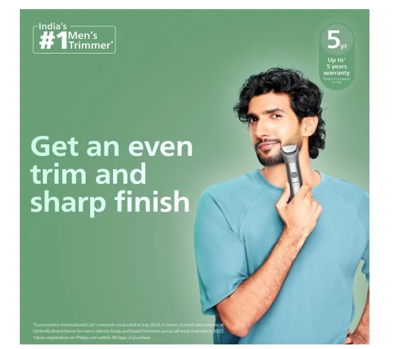 Philips India's No.1 Men's Trimmer | All-in-one Trimmer : Face,Head,Body | 13-in-1 Self sharpening Blade | Precision Trimming | Nose/Ear Trimmers | Showerproof I MG5942/15 2
