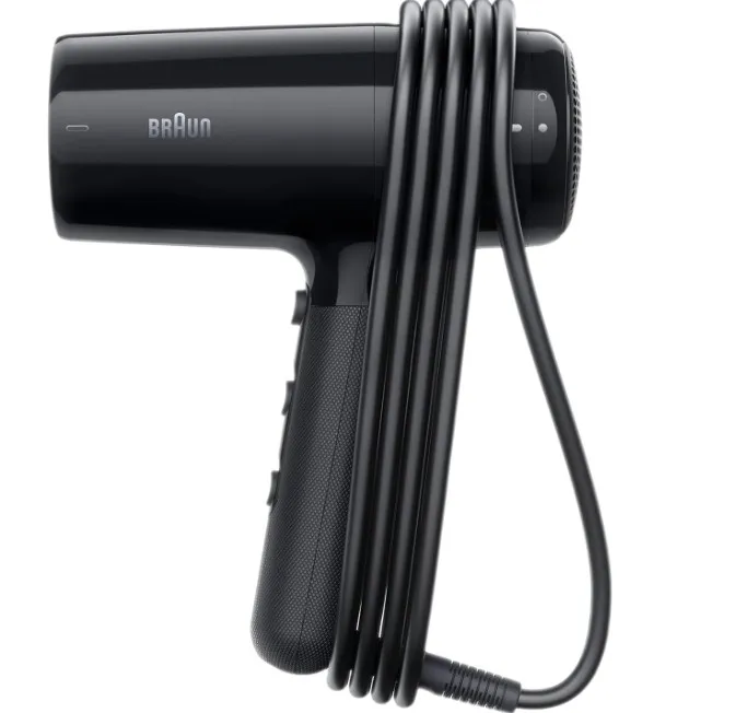 Braun Hair dryer HD2.2 Light Weight, Fast Performance and Shine, 2200 Watts, 3 Heat Mode plus cool shot, with 2 Attachments Drying Nozzle, Curl Diffuser, BRHD225SDE - Ion Black. 4