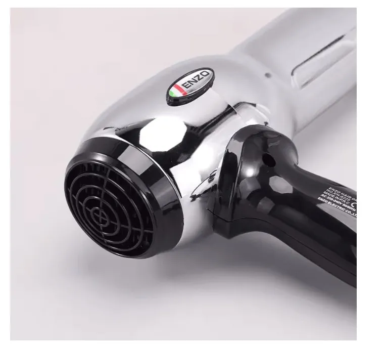 ENZO EN-8225 Professional Hair Dryer – 2200W Ionic Hair Dryer with 3 Heat Settings, 2 Speed Settings, and Diffuser Attachment-Intl Version