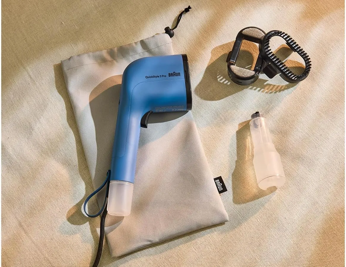 Braun QuickStyle 3 GS3024BL Vertical Iron, Compact and Lightweight, Steam Iron with Quick Heating, Steam 22 g/min, Removable Tank 120 ml, Heat Resistant Cover, 1100 W, Blue 3