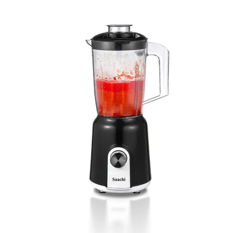 Saachi NL-BL-4416-BK 2-in-1 Blender & Grinder, 600W Low-Noise Motor, 1.5L PC Jar, 200ml Grinder, 2 Speeds with Pulse, Stainless-Steel Blade, Safety Lock & Overheat Protection – Black 4