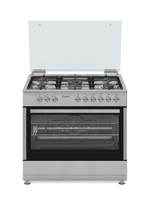 Ariston 90×60 cm Freestanding Gas Cooker with Gas Oven AM9GC6KCXMEA (Silver)