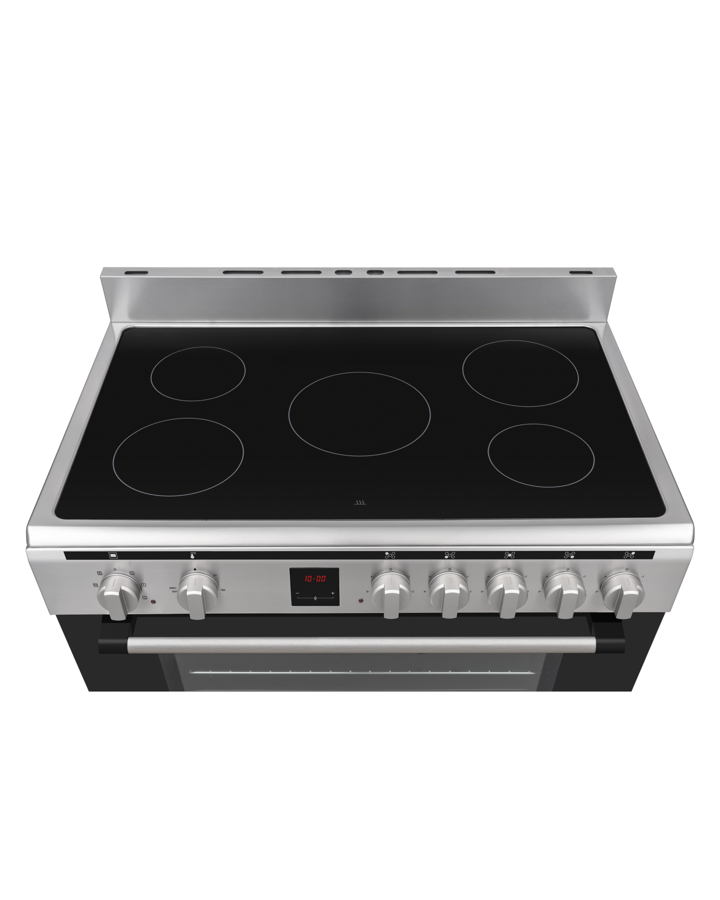 BLACK+DECKER 90 cm Freestanding Electric Cooker with 5-Zone Ceramic Hob & Multifunction Oven BXOFV905.001TVX (Stainless Steel)