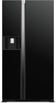 Hitachi 700L Gross Side-by-Side Refrigerator with Ice & Water Dispenser RSX700GPUK0GBK (Glass Black)