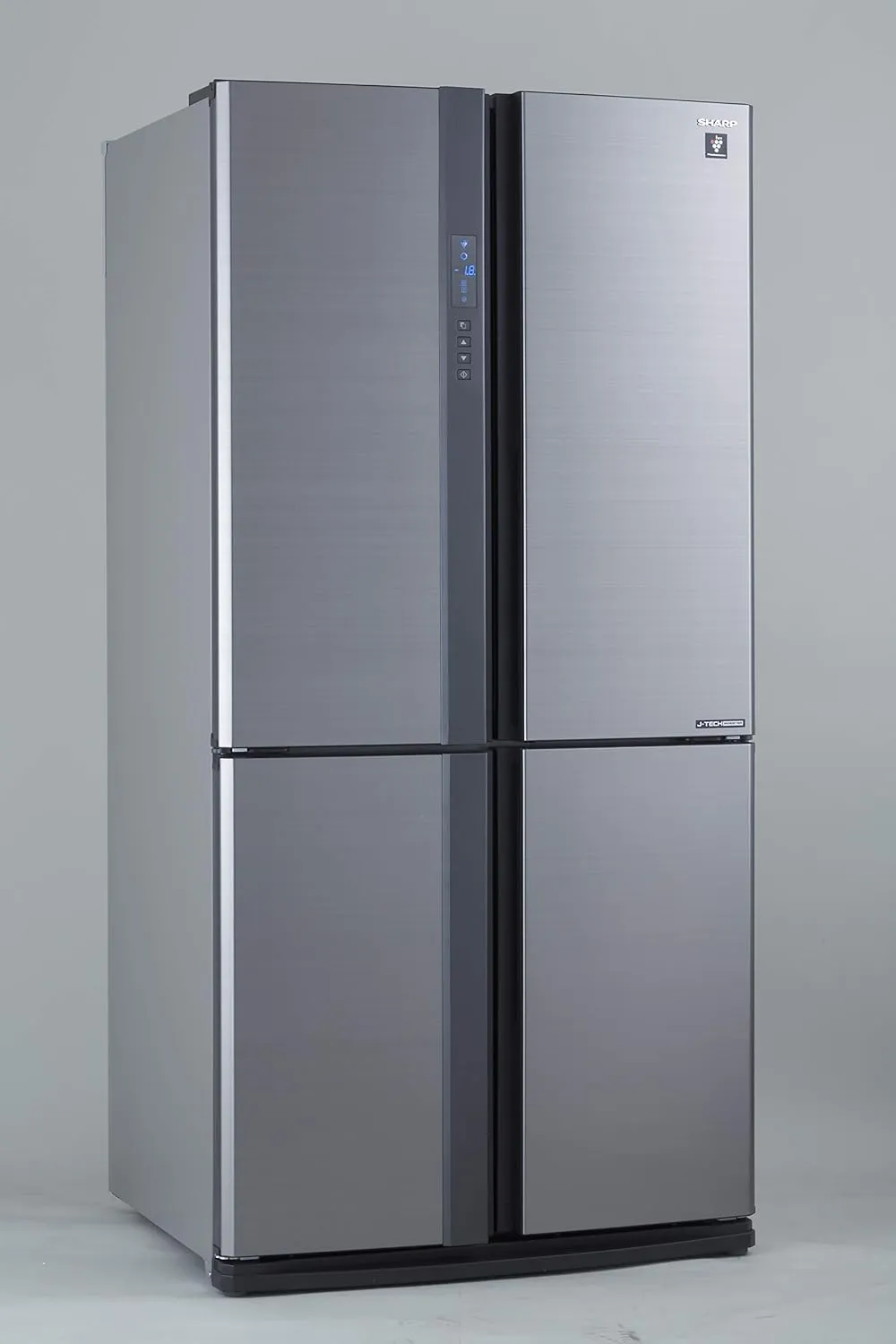 Sharp SJ-FE87V-SS3 Four-Door French-Door Refrigerator, 724L Gross / 605L Net Capacity, J-Tech Inverter, Plasmacluster Ion Technology, AgCu Nano Deodorizer, Hybrid Cooling, Express Freezing, Silver Stainless Steel 4
