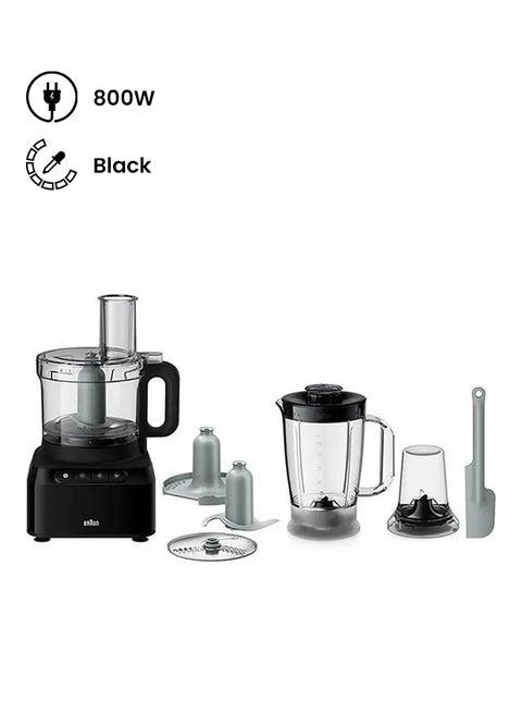 Braun PureEase Food Processor 7-in-1 800W – FP3132BK (Black)