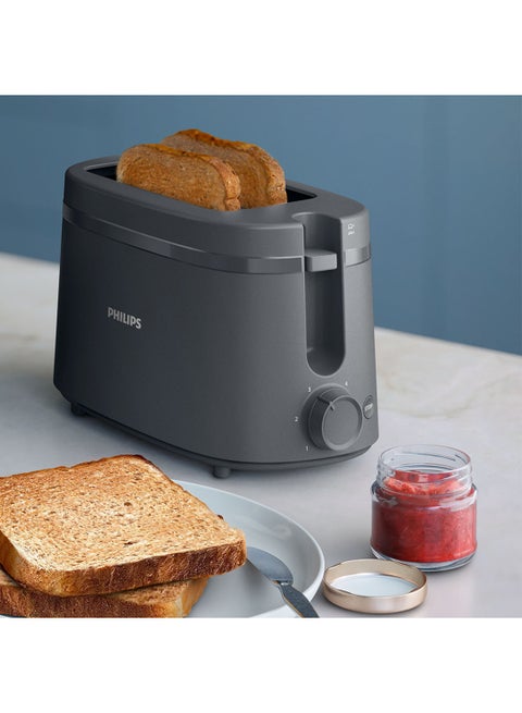 Philips 1000 Series 2-Slice Toaster with 6 Browning Settings, Wide Slots, 650 W HD2510/90/91 Grey