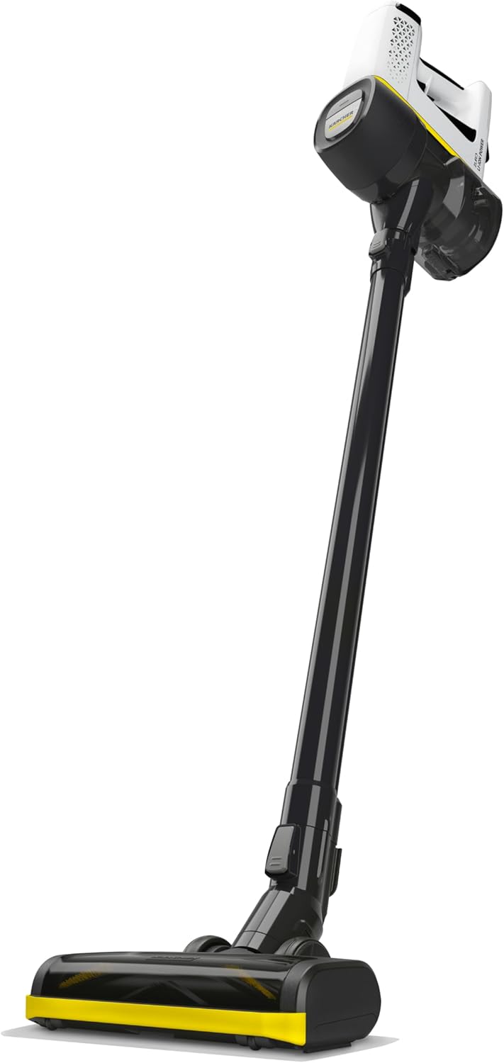 Kärcher VC 4 Cordless myHome Vacuum Cleaner, 21.6V Lithium-Ion Battery, 0.65L Dust Container, Up to 30-Minute Runtime, 2 Power Levels & Lightweight Design – 1.198-631.0, White