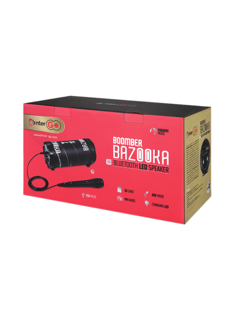 enter Go Boomer Bazooka Bluetooth LED Speaker, Black
