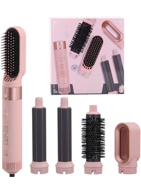 ENZO Professional EN-4142 5-in-1 Ionic Hair Styler, Hot Air Hair Dryer Brush, Hair Straightener & Curler, Multi-Function Blow Dryer Brush – International Version