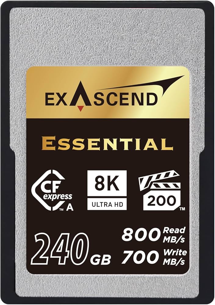 Exascend Essential Series 240GB CFexpress Type A Memory Card, High-Speed Professional Storage for Photography and Video – EXPC3EA240GB