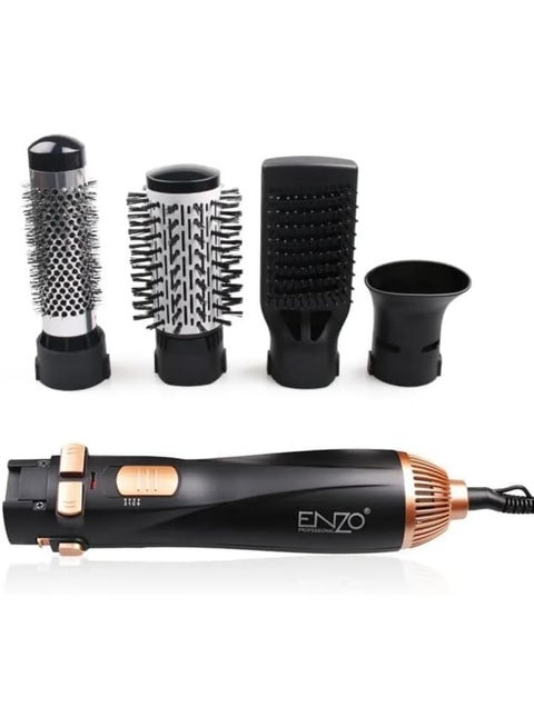 ENZO Professional EN-746 Hair Brush Multi Styler – Sleek Black Design for Effortless Styling & Detangling (International Version)