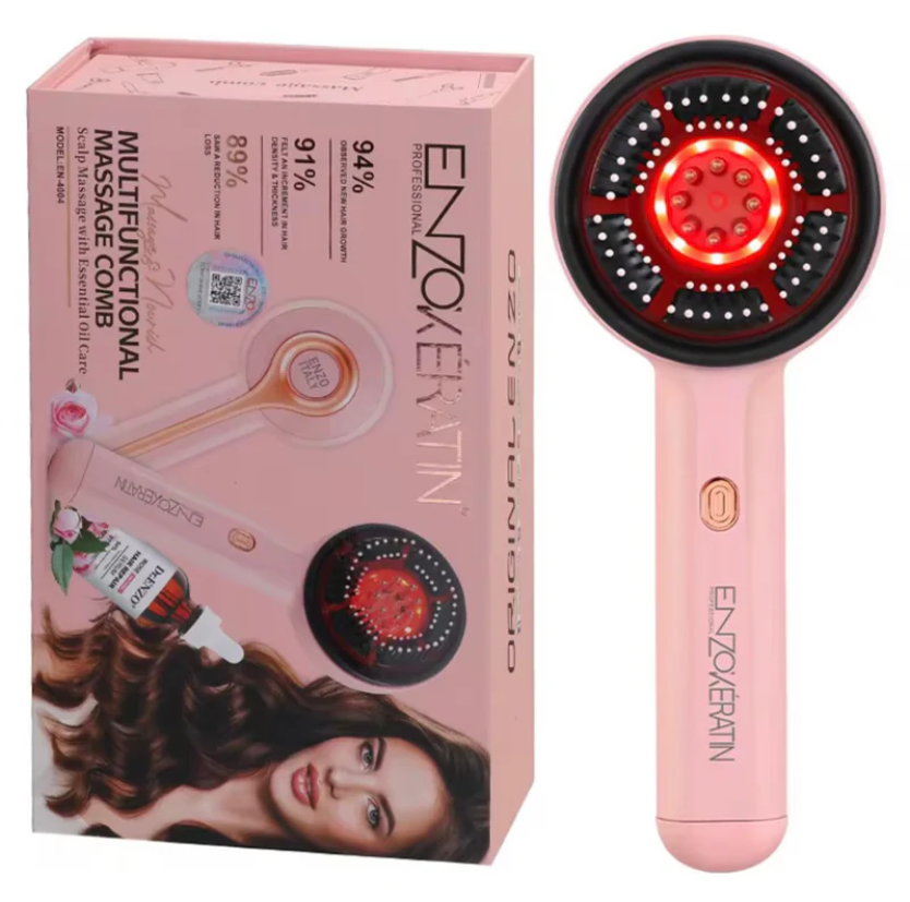 ENZO Professional EN-4004 Scalp Head Massager Comb – Electric Hair & Head Massager for Stress Relief, Hair Growth, Dandruff & Scalp Stimulation (International Version)