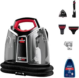 BISSELL SpotClean ProHeat Portable Carpet & Upholstery Cleaner with HeatWave Technology, 1.1L, 330W, 4720E/47202 (Black/Blue)