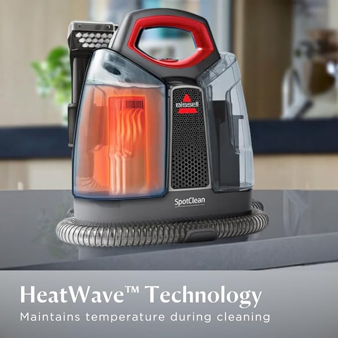 BISSELL SpotClean ProHeat Portable Carpet & Upholstery Cleaner with HeatWave Technology, 1.1L, 330W, 4720E/47202 (Black/Blue)