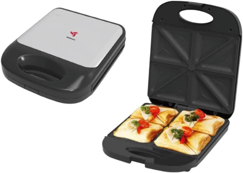 Mebashi ME-SW1007B4 4-Slice Sandwich Maker, 1400W, Black