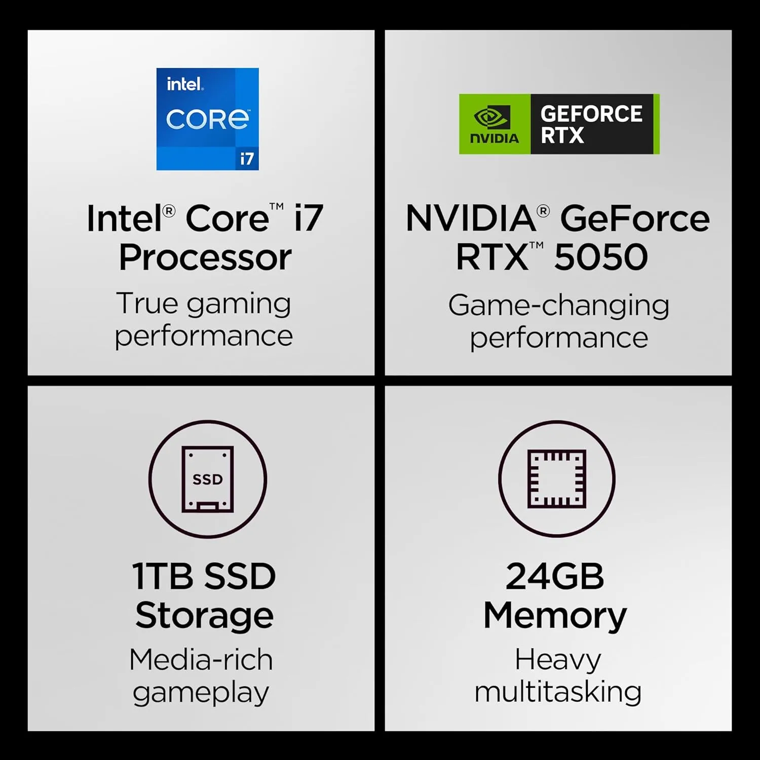 Lenovo LOQ 15" - NVIDIA GeForce RTX 5050 Graphics - 15.6" IPS LCD FHD 144hz Display - Intel Core i7-13650HX - 24GB DDR5-1 TB SSD - Windows 11 Home - Luna Grey 3