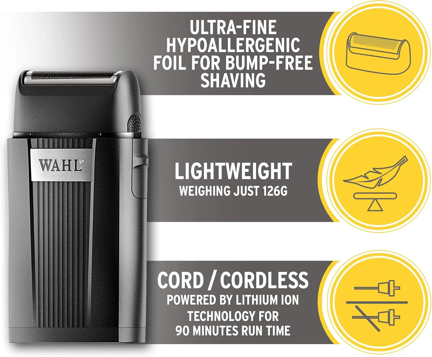 Wahl Super Close Shaver - Electric Shaver for Precision Gradients, Close Cut and Shave in Scalp