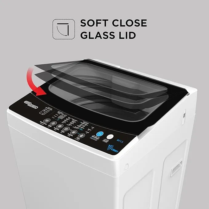 Super General 7.5Kg Fully Automatic Top Load Washing Machine 680 RPM With Soft Close Glass Lid, LED Display, Auto Balance & Drum Clean SGW755 White-Black 5