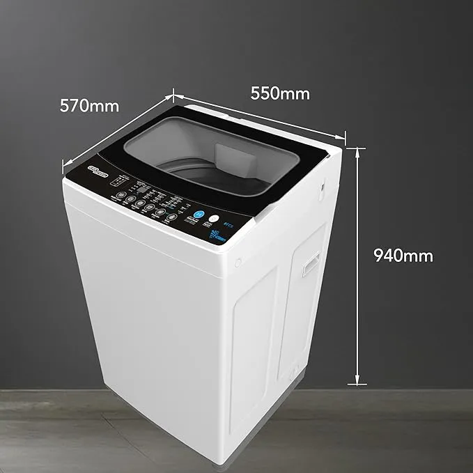 Super General 7.5Kg Fully Automatic Top Load Washing Machine 680 RPM With Soft Close Glass Lid, LED Display, Auto Balance & Drum Clean SGW755 White-Black 4
