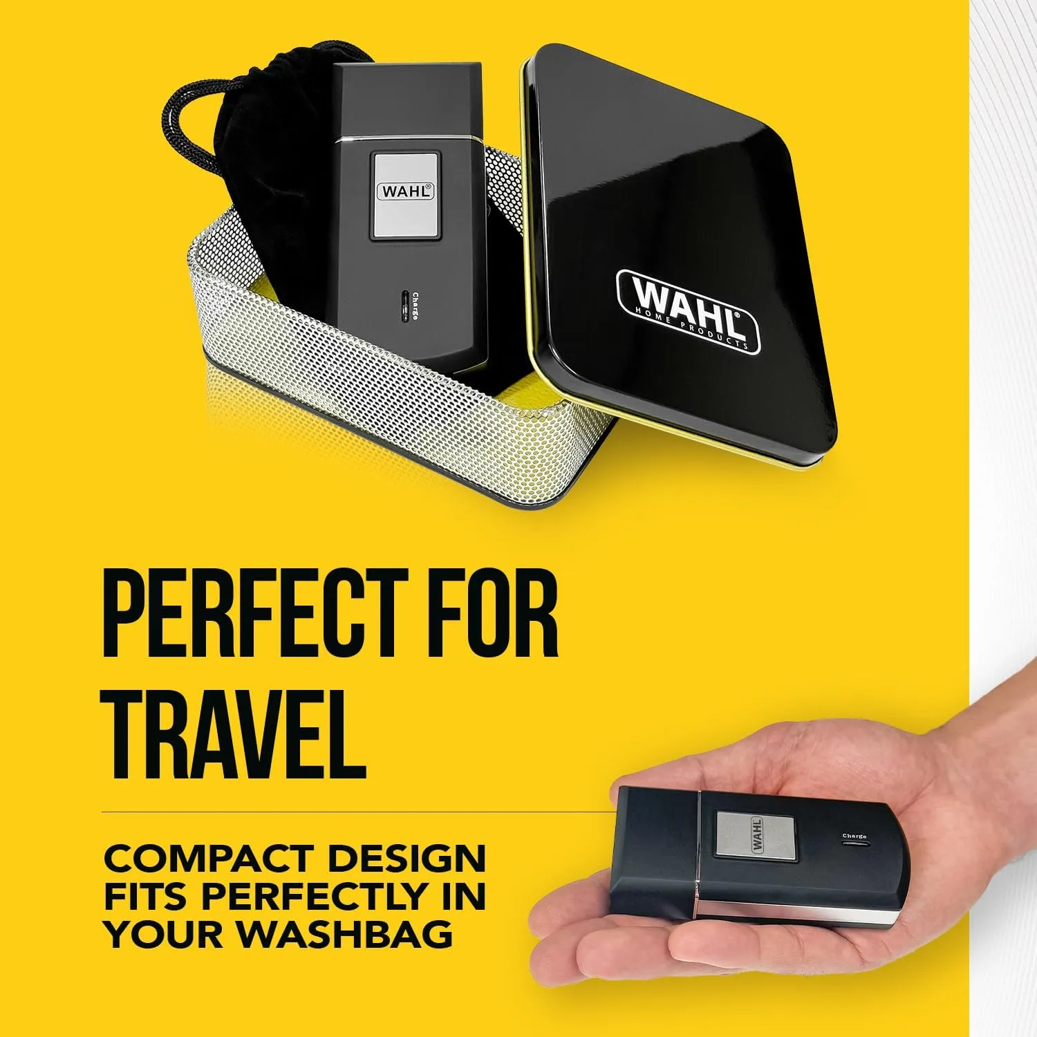 WAHL Travel Shaver for Men - Wet & Dry Cordless Electric Razor with Powerful Motor - Sharp Blades 0.4mm Cutting Length - Spare Blade Foil - Lightweight Design - 45 Min Runtime Travel Pouch, 3615-1027 4
