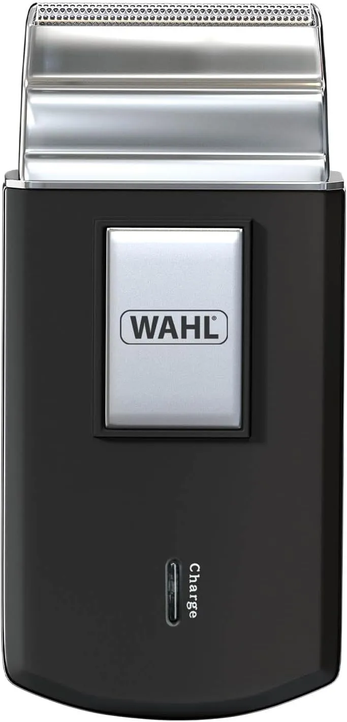 WAHL Travel Shaver for Men - Wet & Dry Cordless Electric Razor with Powerful Motor - Sharp Blades 0.4mm Cutting Length - Spare Blade Foil - Lightweight Design - 45 Min Runtime Travel Pouch, 3615-1027