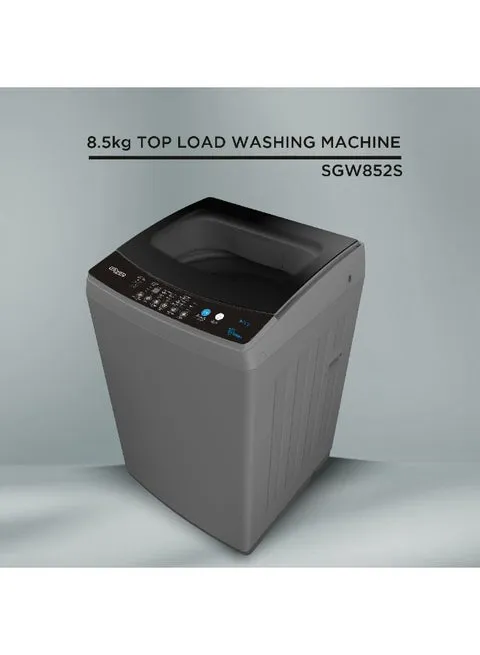 Super General 8.5Kg Fully Automatic Top Load Washing Machine 680 RPM With 8 Programs, Soft Close Glass Lid, LED Display, Auto Balance & Drum Clean SGW852S Black 3