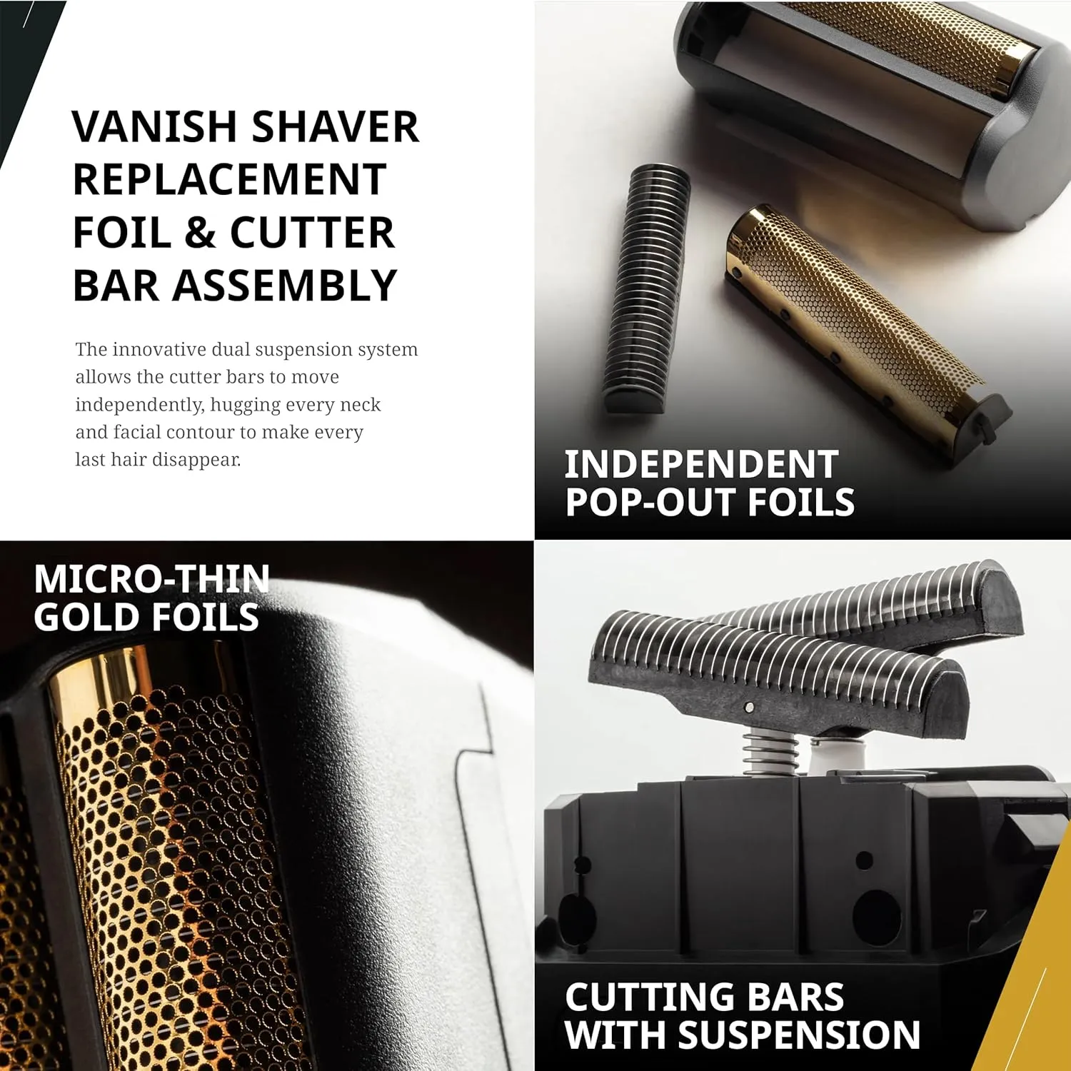 Wahl Professional Vanish Shaver Foil Head Cutter Bar Replacement High Performance Shaving Accessories 3