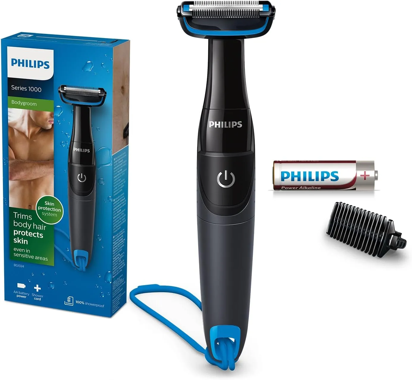 PHILIPS Bodygroom Series 1000 Body Groomer For Men Bg102416, Black