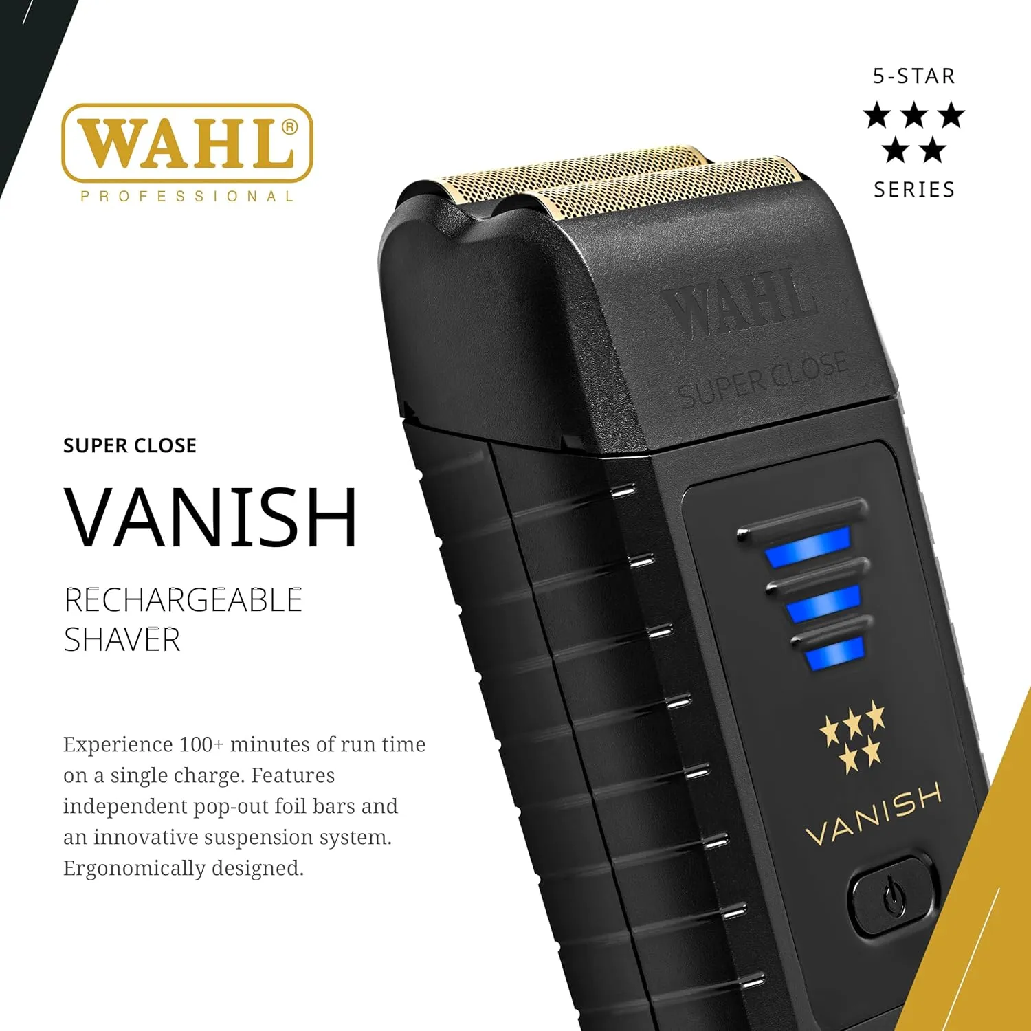 WAHL 8173-700 Professional 5 Star Vanish Shaver for Professional Hairdressers and Stylists- 8173-700 Gold 2