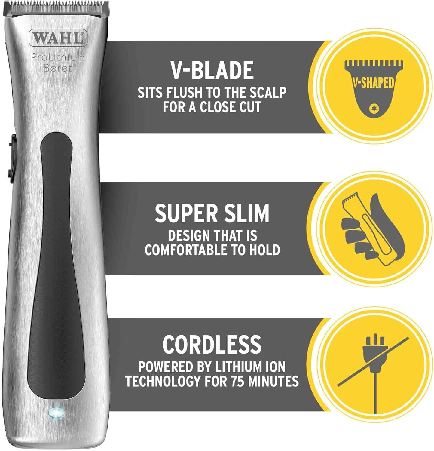 Wahl 08841-724 Beret L-Ion Professional Prolithium Trimmer 3