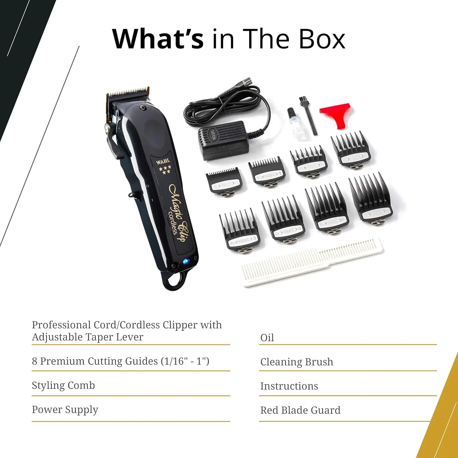 Wahl Cordless Magic Clip Black Professional Hair Clipper 3026432 5