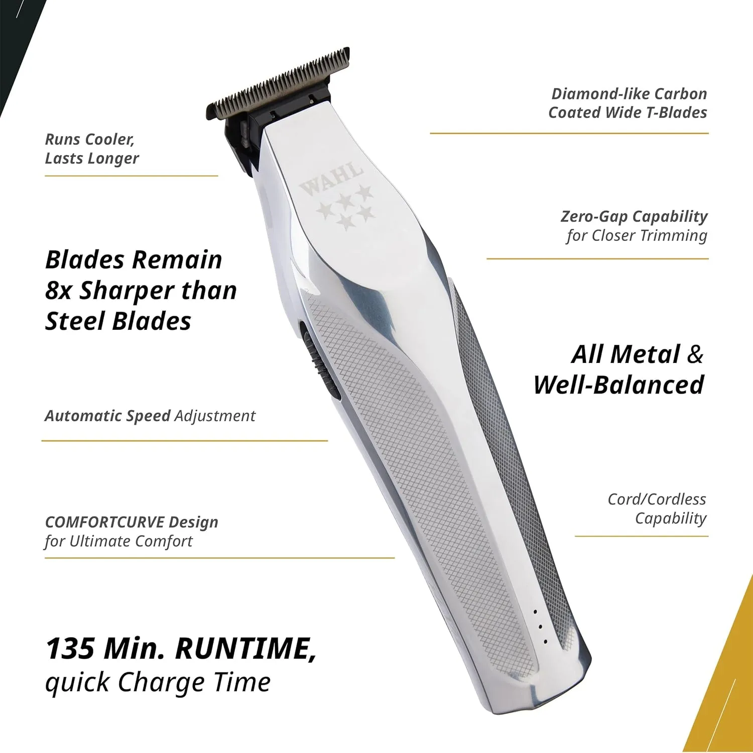 Wahl Professional High Visibility Hair Clipper Precision Cut Adaptive Speed Control 135 Minutes 3