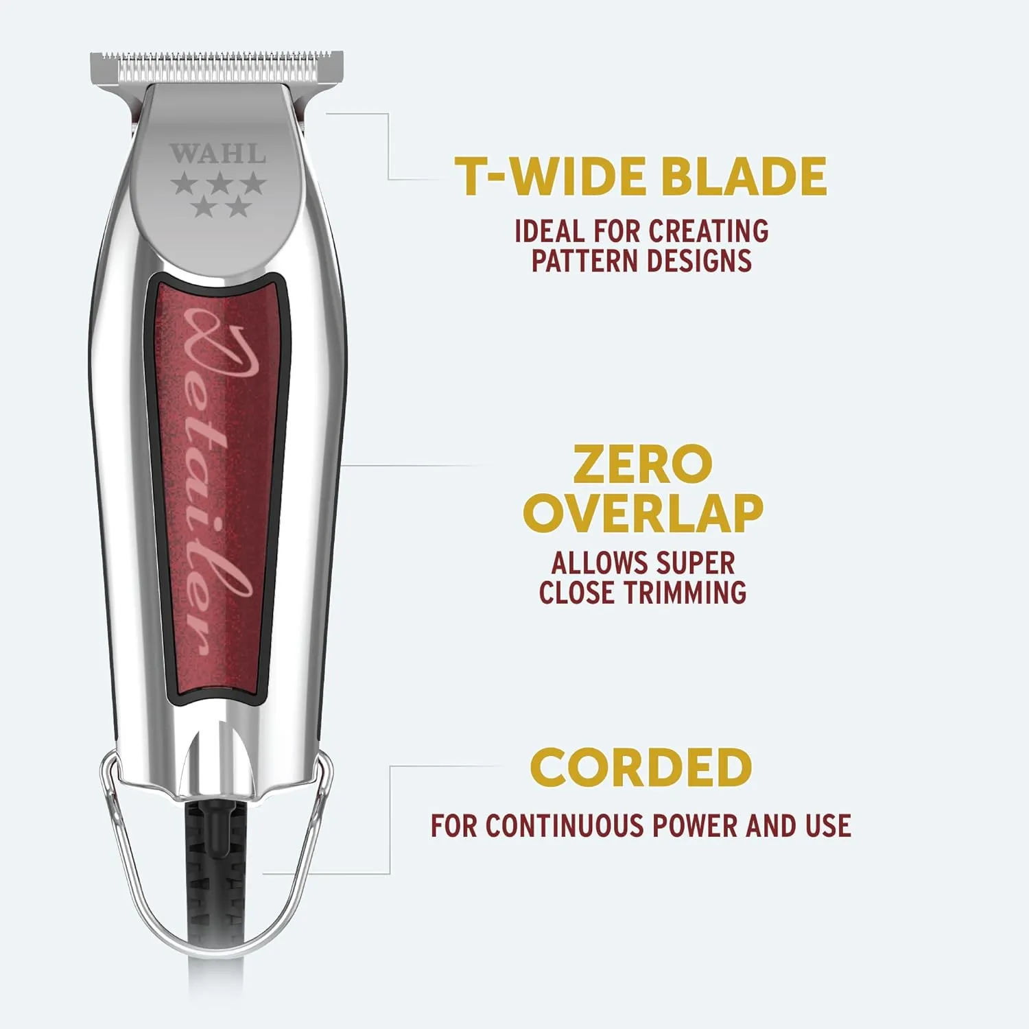 Wahl Detailer AC Mains Trimmer With Extra Wide Blade