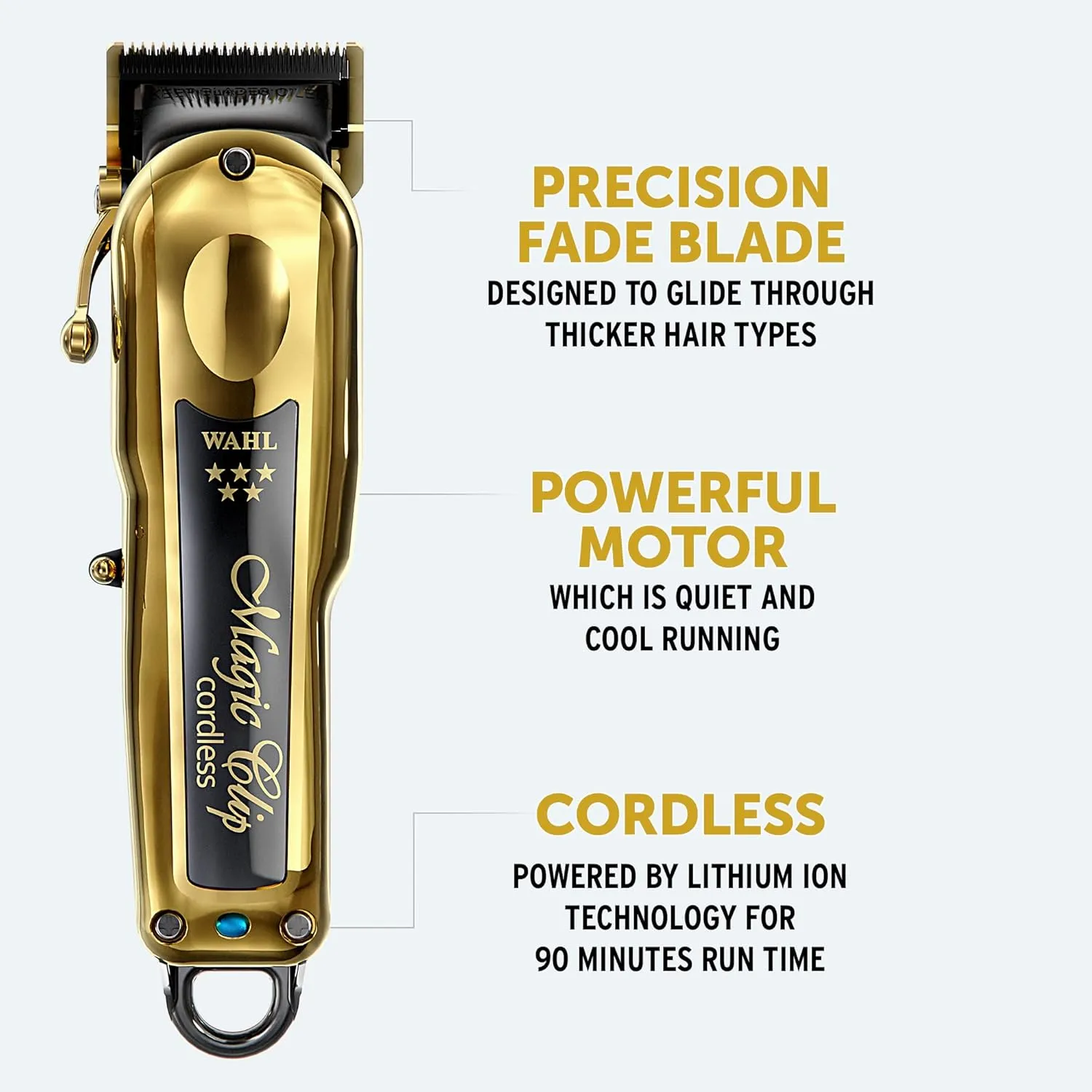 Wahl 5 Star Cordless Magic Clip in Gold, Professional Hair Clippers, Pro Haircutting Kit, Clippers for Blunt Cuts, Adjustable Taper Lever, Crunch Blade, Cordless, Lightweight, Barbers Supplies 2