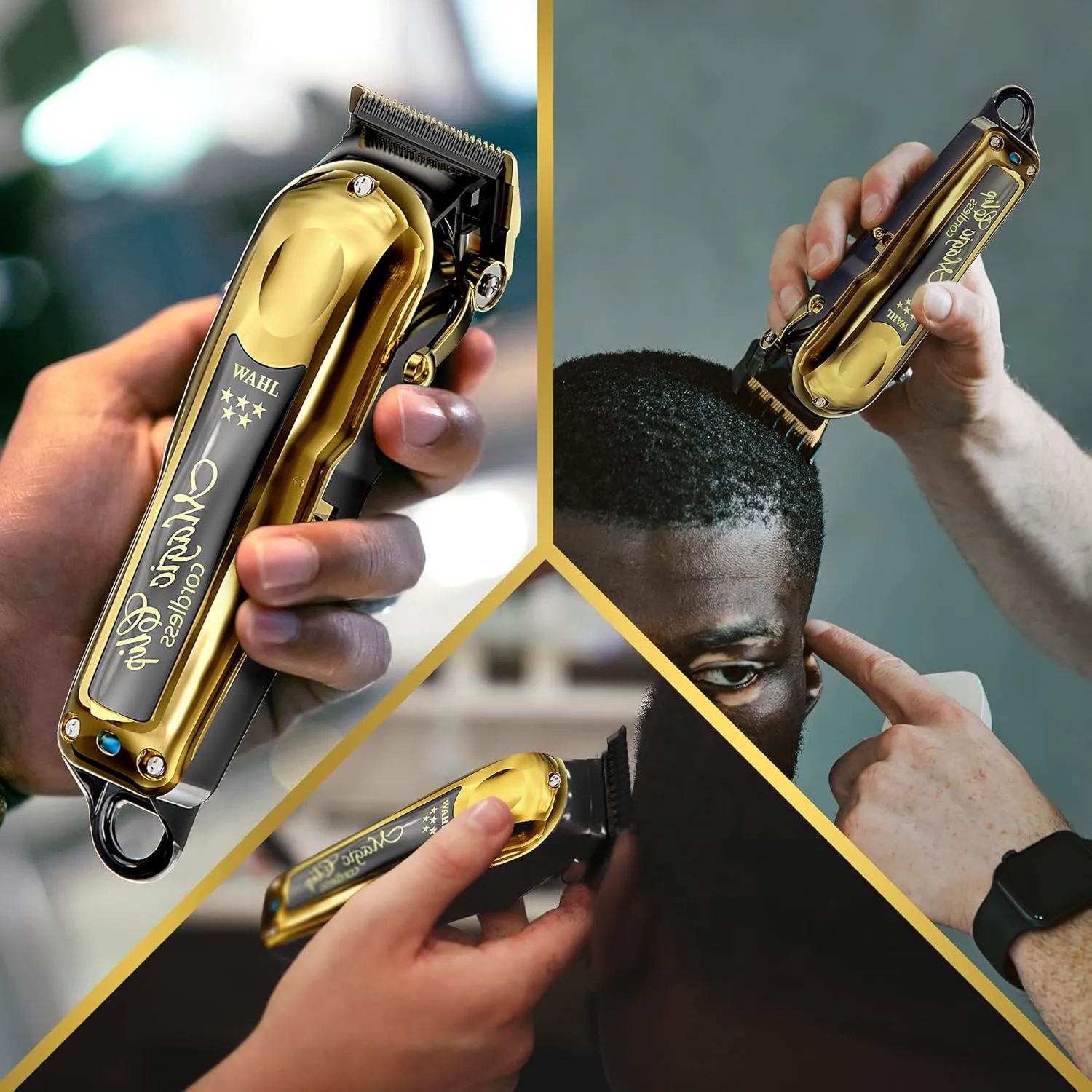 Wahl 5 Star Cordless Magic Clip in Gold, Professional Hair Clippers, Pro Haircutting Kit, Clippers for Blunt Cuts, Adjustable Taper Lever, Crunch Blade, Cordless, Lightweight, Barbers Supplies 4