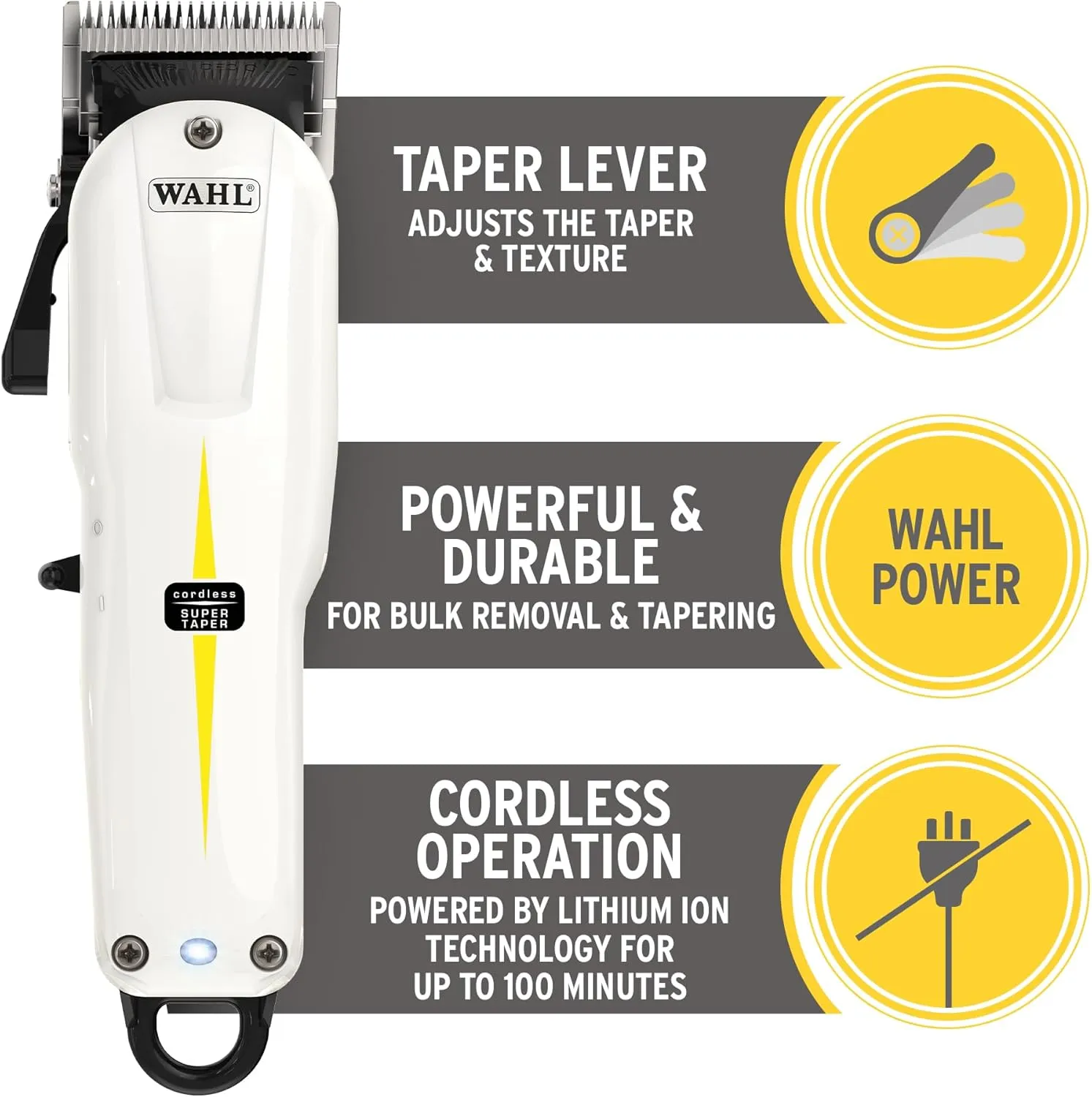 Wahl V500 Super Taper, Professional Hair Clippers, Pro Haircutting Kit, Clippers for Bulk Hair Removal, Taper Fade, Adjustable Lever, Cordless, Lightweight, Barbers Supplies 3