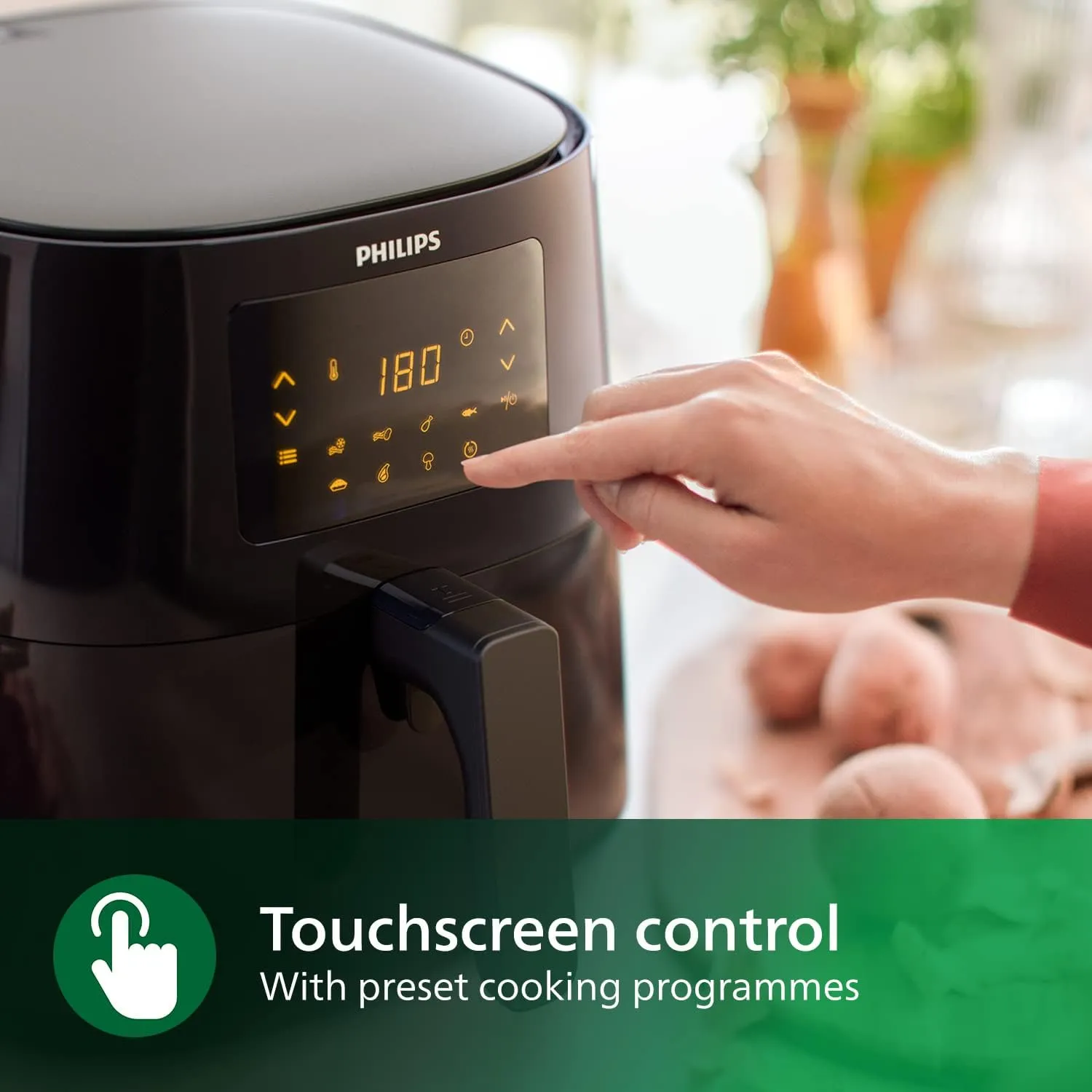 Philips Airfryer L - 1400W, 50Hz, 4.1L, 0.8KGs, Rapid Air Technology, Black - HD9252/91 4